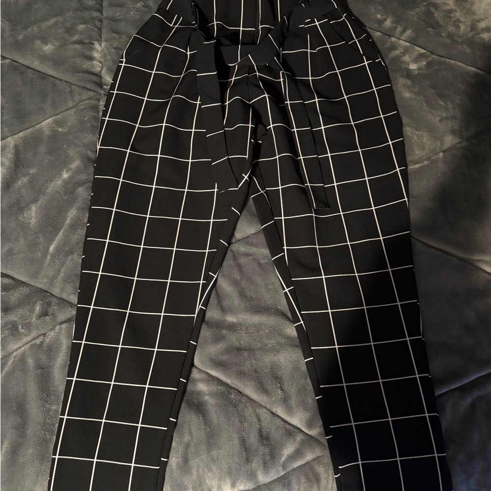 Revamped Black and White Checkered Pants